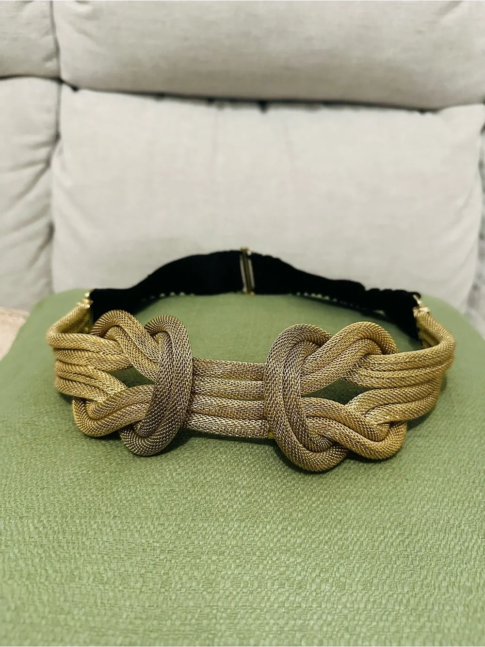 Gold Knot Braided Elastic Waist Belt - Women Accessories